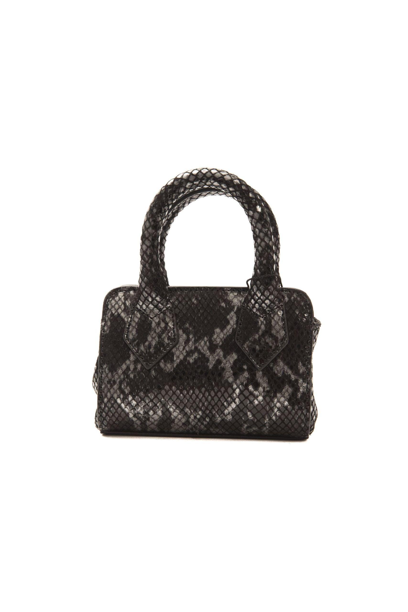 Pompei Donatella Chic Leather Mini Tote with Python Print - Arichezz.store