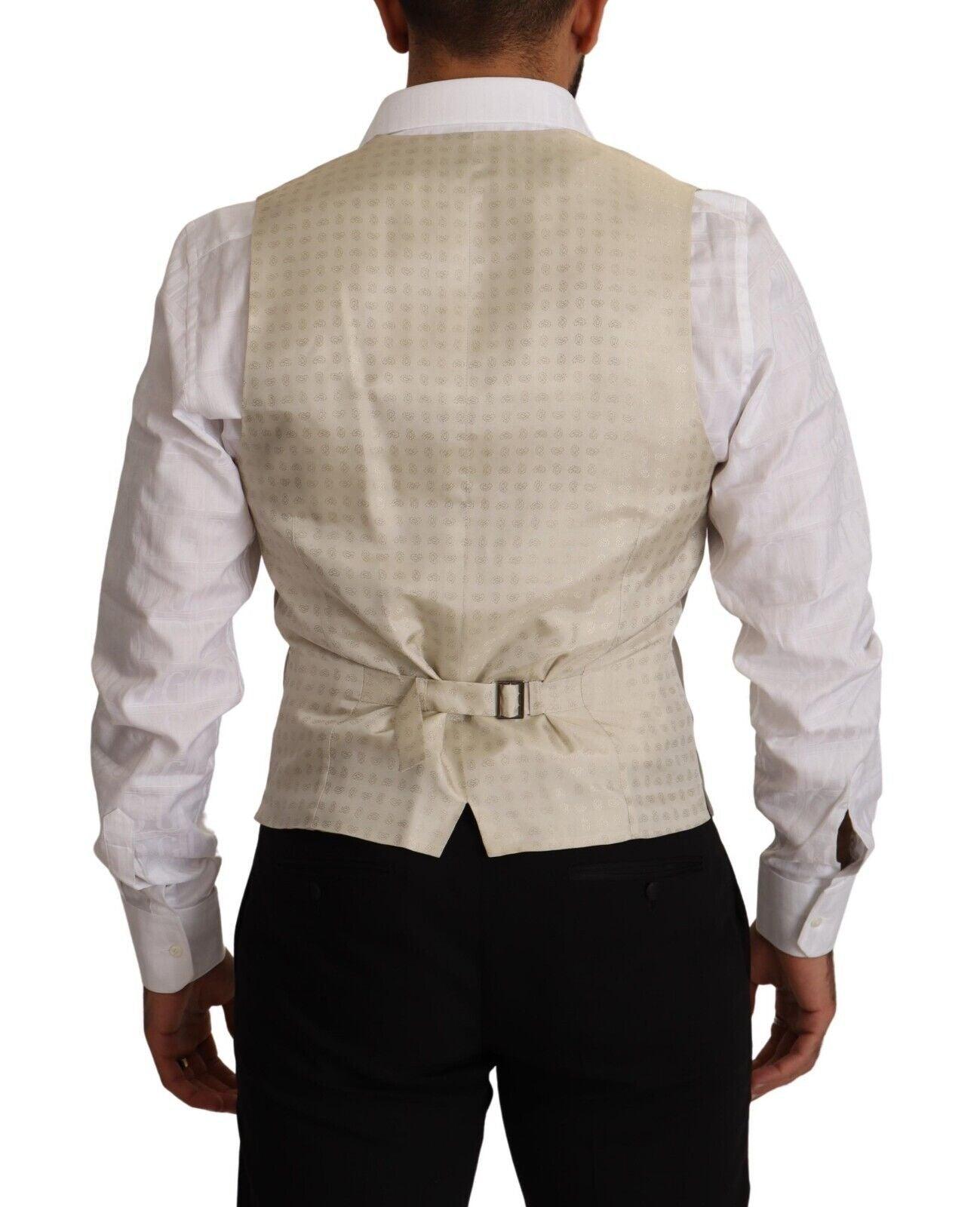 Dolce & Gabbana Elegant Single Breasted Dress Vest in Beige - Arichezz.store