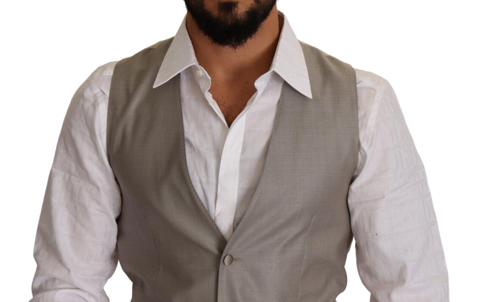 Dolce & Gabbana Elegant Single Breasted Dress Vest in Beige - Arichezz.store