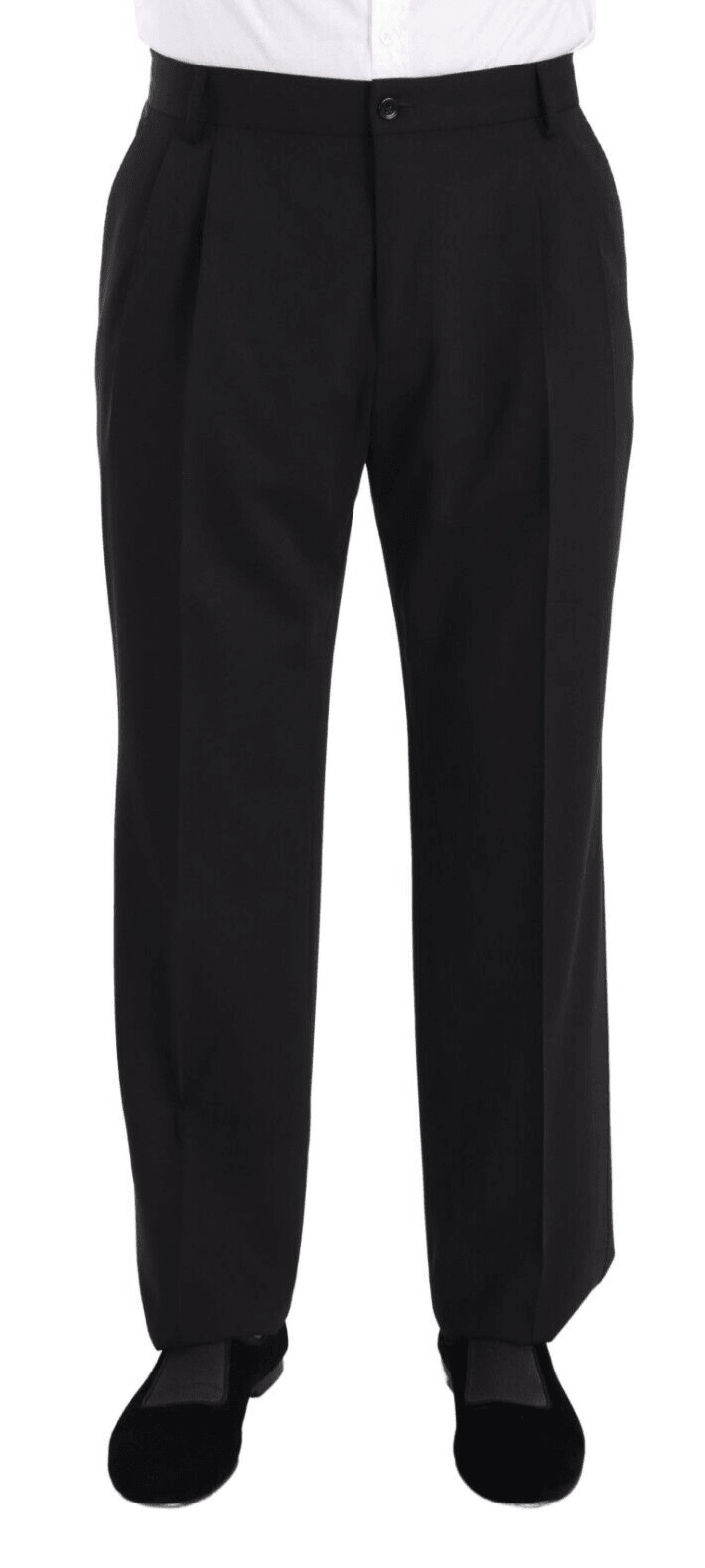 Dolce & Gabbana Elegant Black Wool Tuxedo Trousers - Arichezz.store