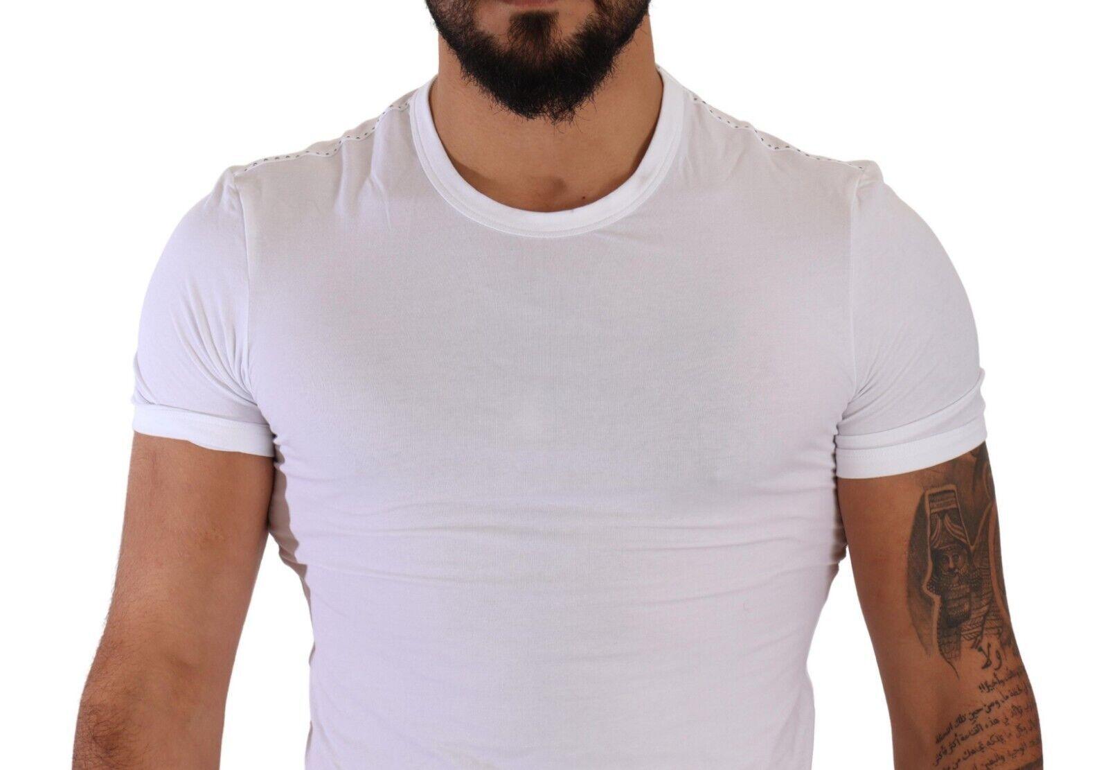 Dolce & Gabbana Elegant White Cotton Blend Round Neck Tee - Arichezz.store