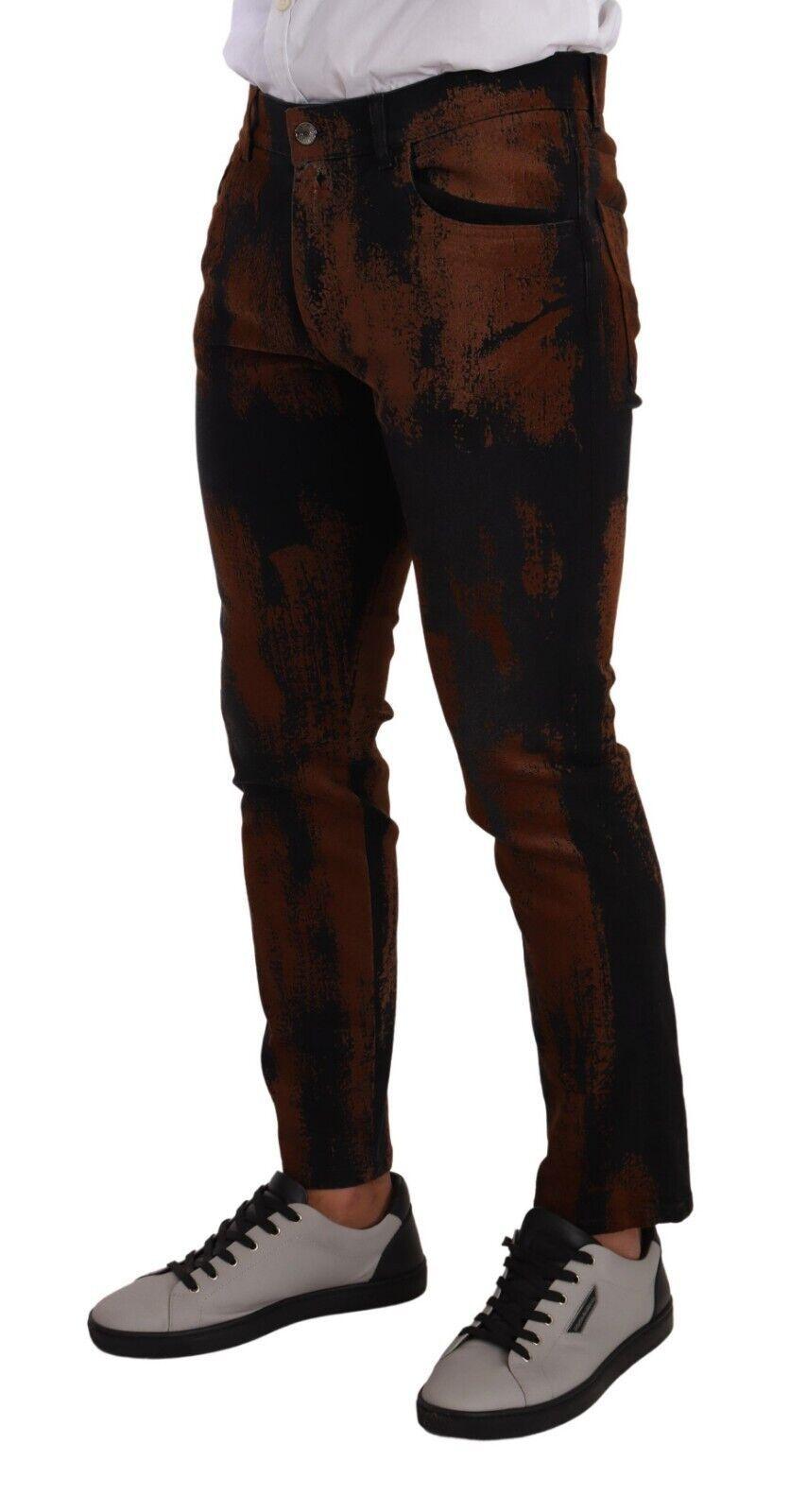 Dolce & Gabbana Chic Black Brown Tie-Dye Slim Fit Jeans - Arichezz.store