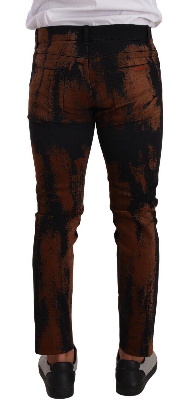 Dolce & Gabbana Chic Black Brown Tie-Dye Slim Fit Jeans - Arichezz.store