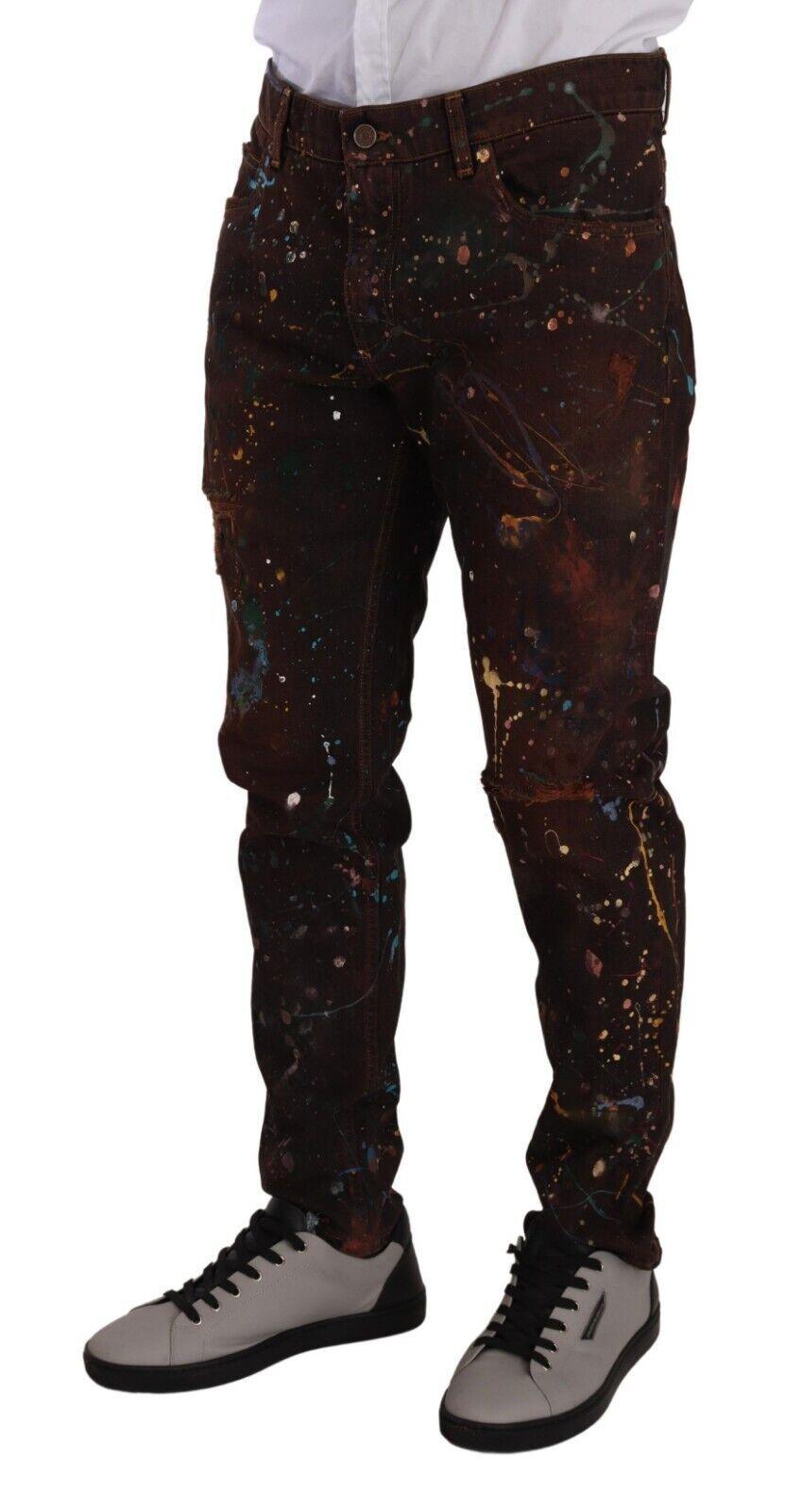 Dolce & Gabbana Elegant Multicolored Painted Denim Jeans - Arichezz.store