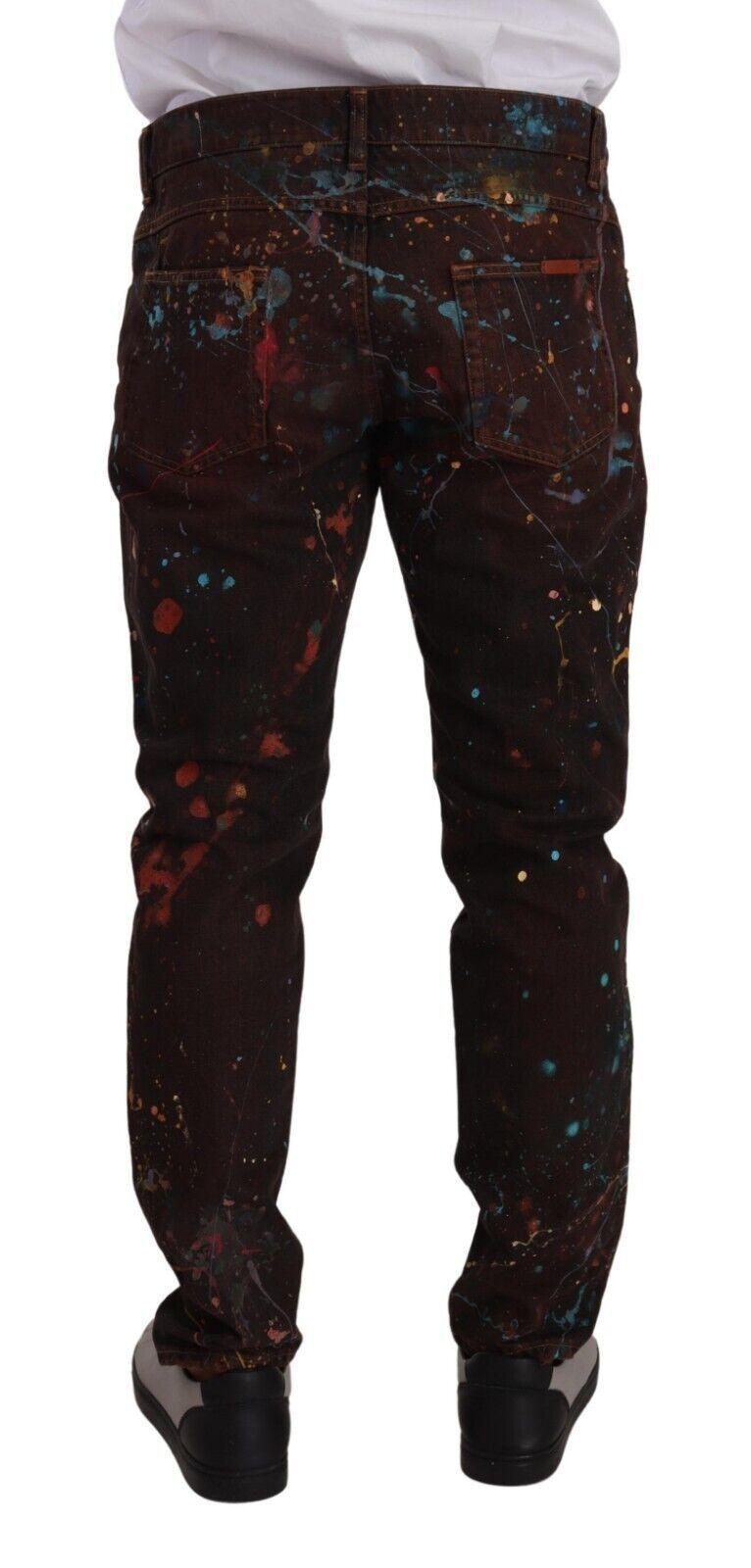 Dolce & Gabbana Elegant Multicolored Painted Denim Jeans - Arichezz.store