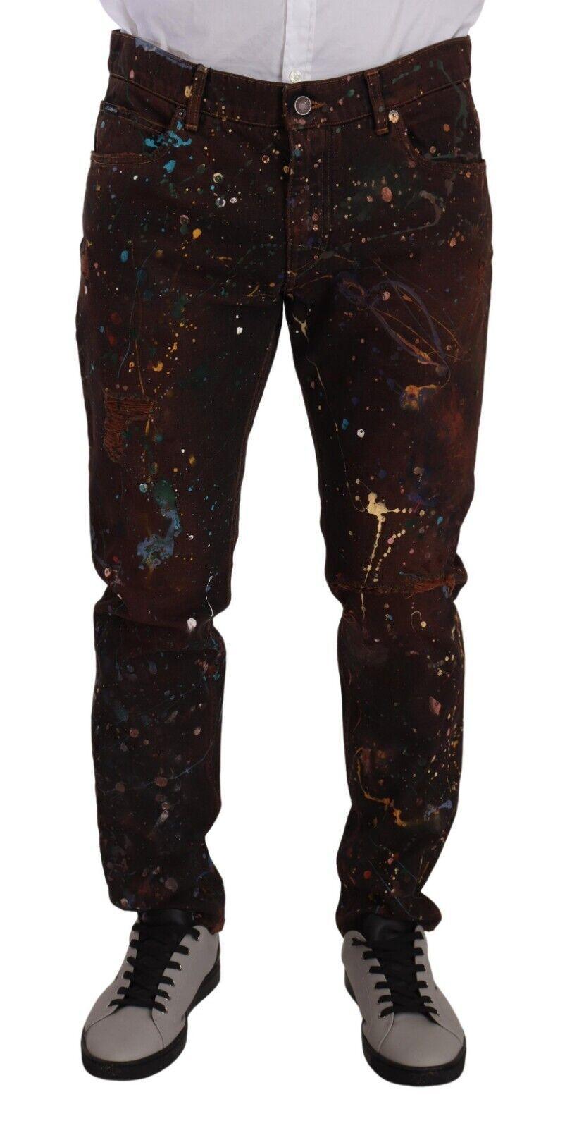 Dolce & Gabbana Elegant Multicolored Painted Denim Jeans - Arichezz.store