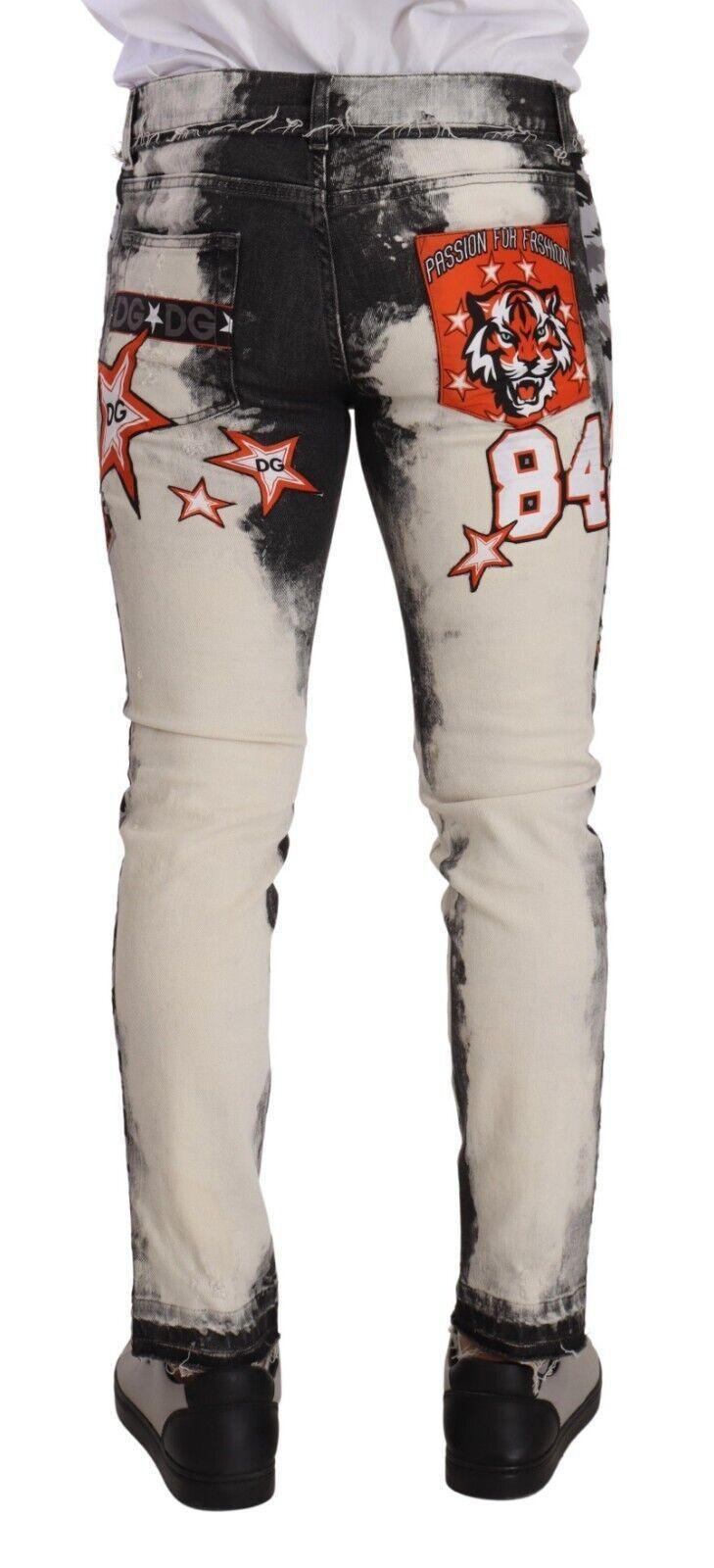 Dolce & Gabbana Chic Slim Fit Star Motif Denim Jeans - Arichezz.store