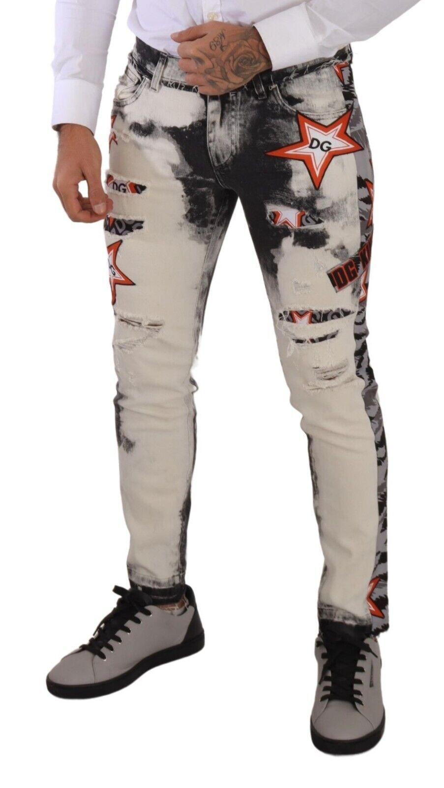 Dolce & Gabbana Chic Slim Fit Star Motif Denim Jeans - Arichezz.store