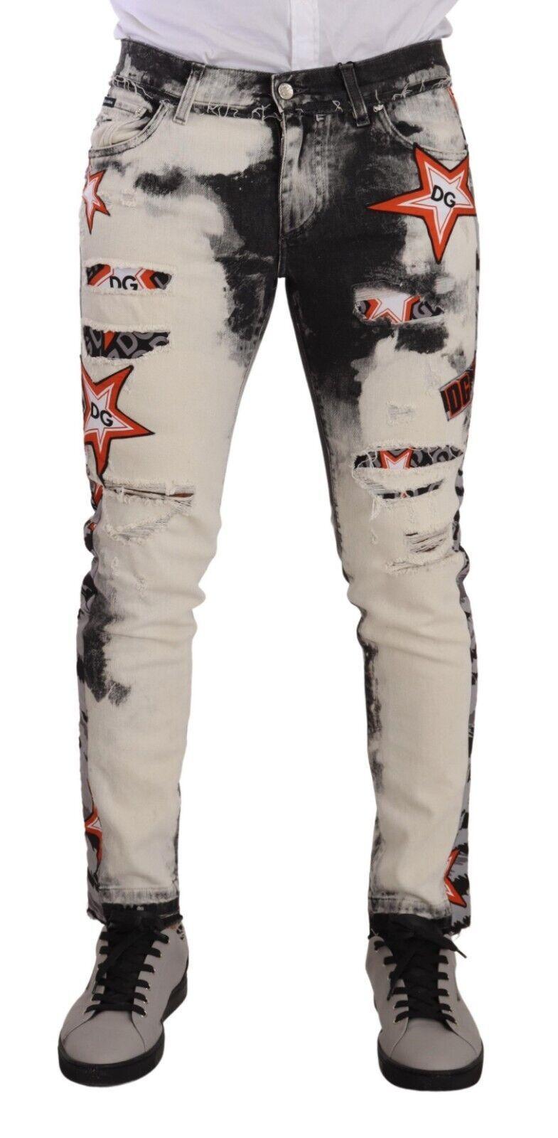 Dolce & Gabbana Chic Slim Fit Star Motif Denim Jeans - Arichezz.store