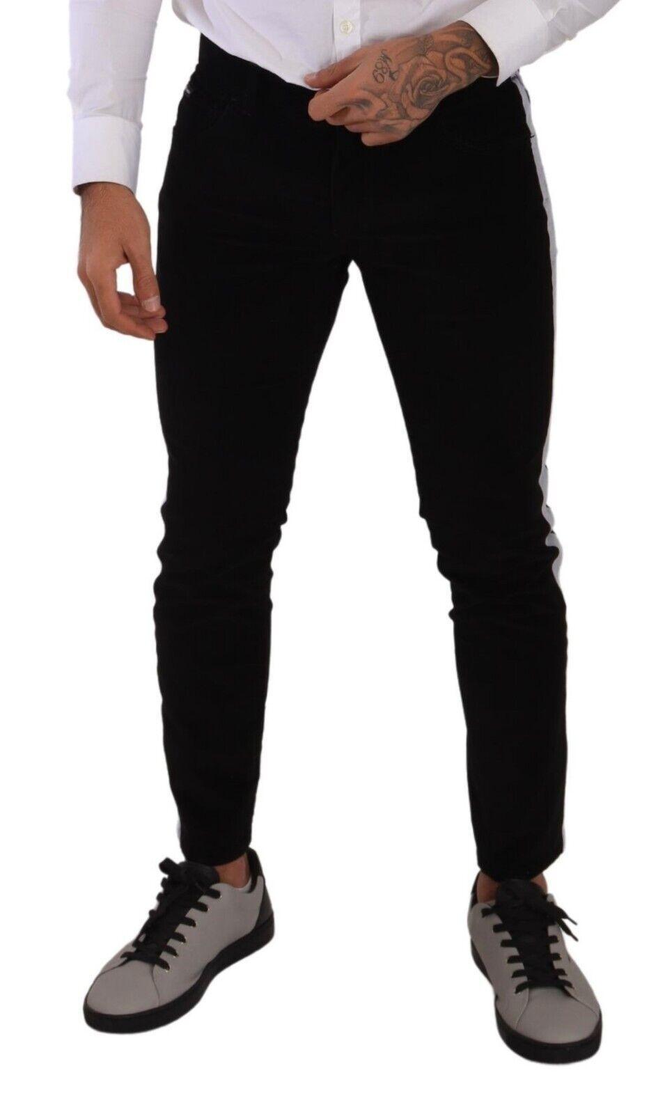 Dolce & Gabbana Elegant Slim-Fit Cotton Black Jeans - Arichezz.store