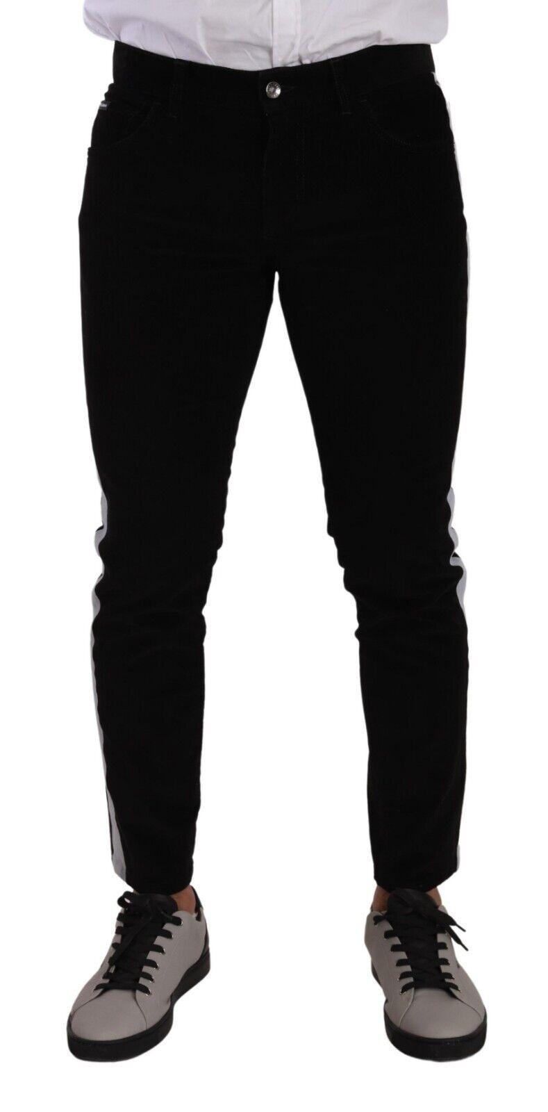 Dolce & Gabbana Elegant Slim-Fit Cotton Black Jeans - Arichezz.store