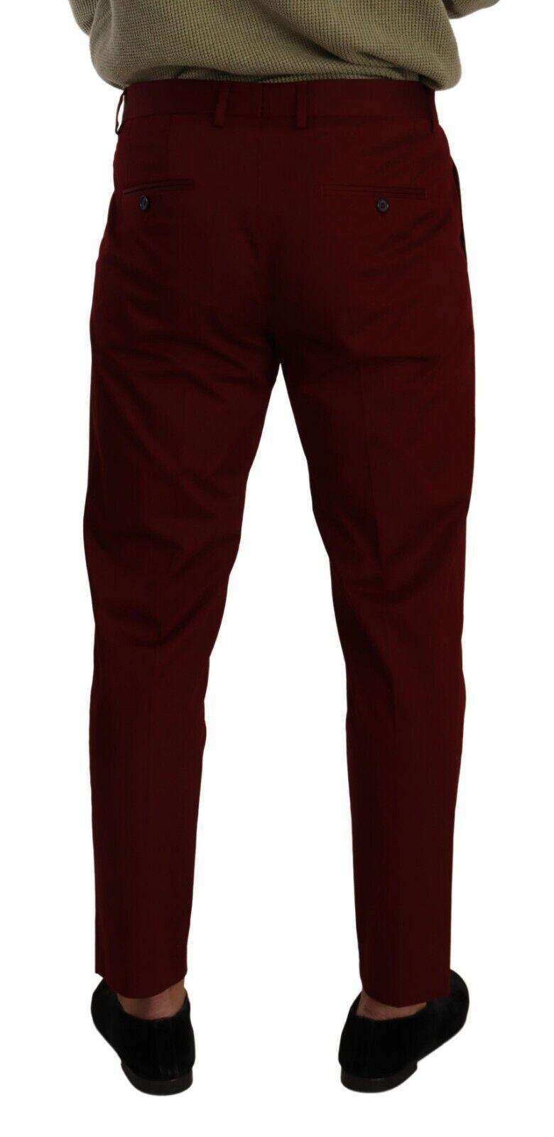 Dolce & Gabbana Elegant Dark Red Dress Chinos for Men - Arichezz.store