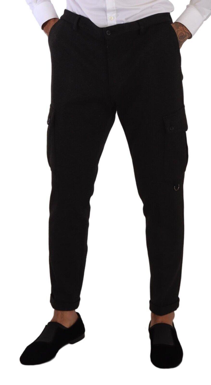 Dolce & Gabbana Sleek Skinny Cargo Pants in Timeless Black - Arichezz.store