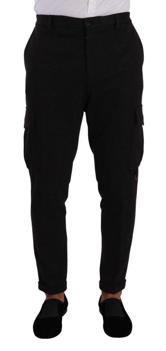 Dolce & Gabbana Sleek Skinny Cargo Pants in Timeless Black - Arichezz.store