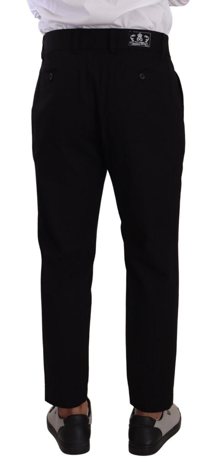 Dolce & Gabbana Elegant Tapered Black Cotton Chinos - Arichezz.store