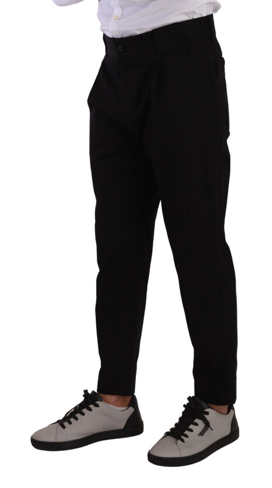 Dolce & Gabbana Elegant Tapered Black Cotton Chinos - Arichezz.store