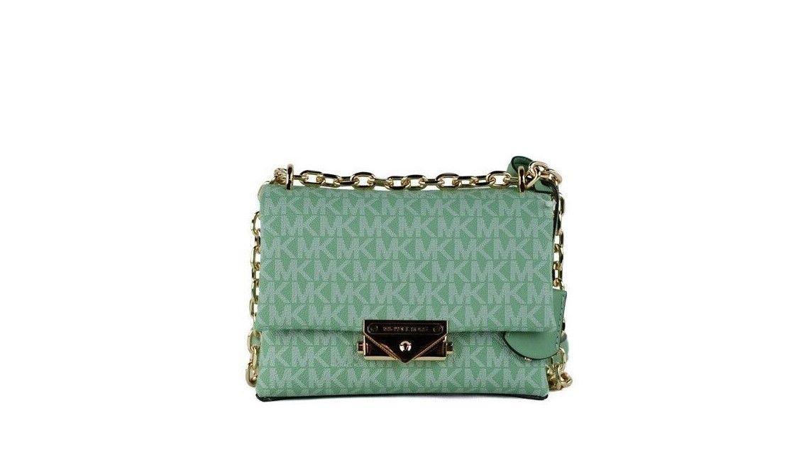 Michael Kors Cece Small Sea Green Signature PVC Convertible Flap Crossbody Bag - Arichezz.store