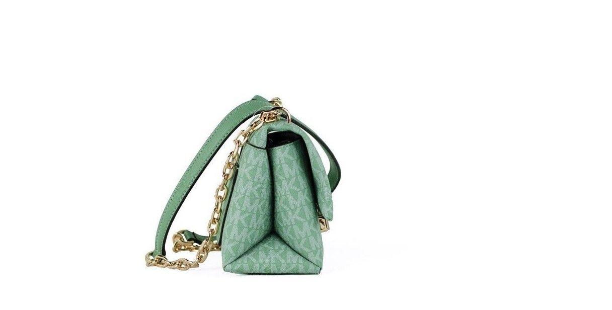 Michael Kors Cece Small Sea Green Signature PVC Convertible Flap Crossbody Bag - Arichezz.store