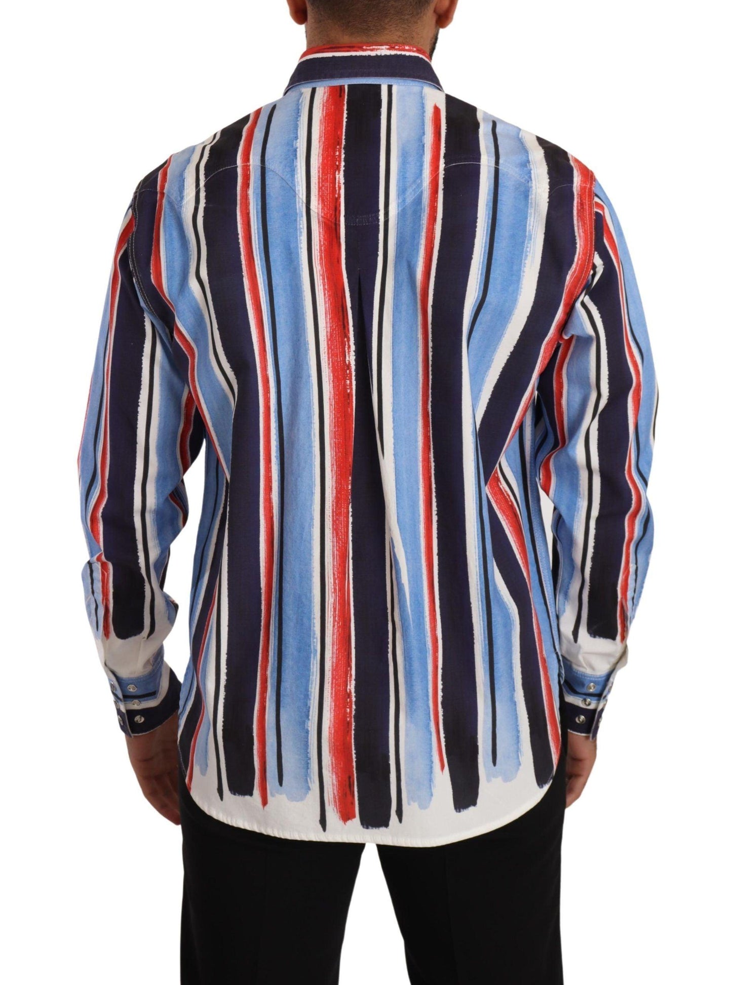 Dolce & Gabbana Elegant Striped Cotton Shirt with Pockets - Arichezz.store