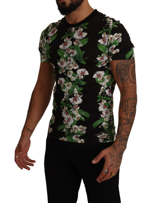 Dolce & Gabbana Elegant Floral Crewneck Tee for Men - Arichezz.store