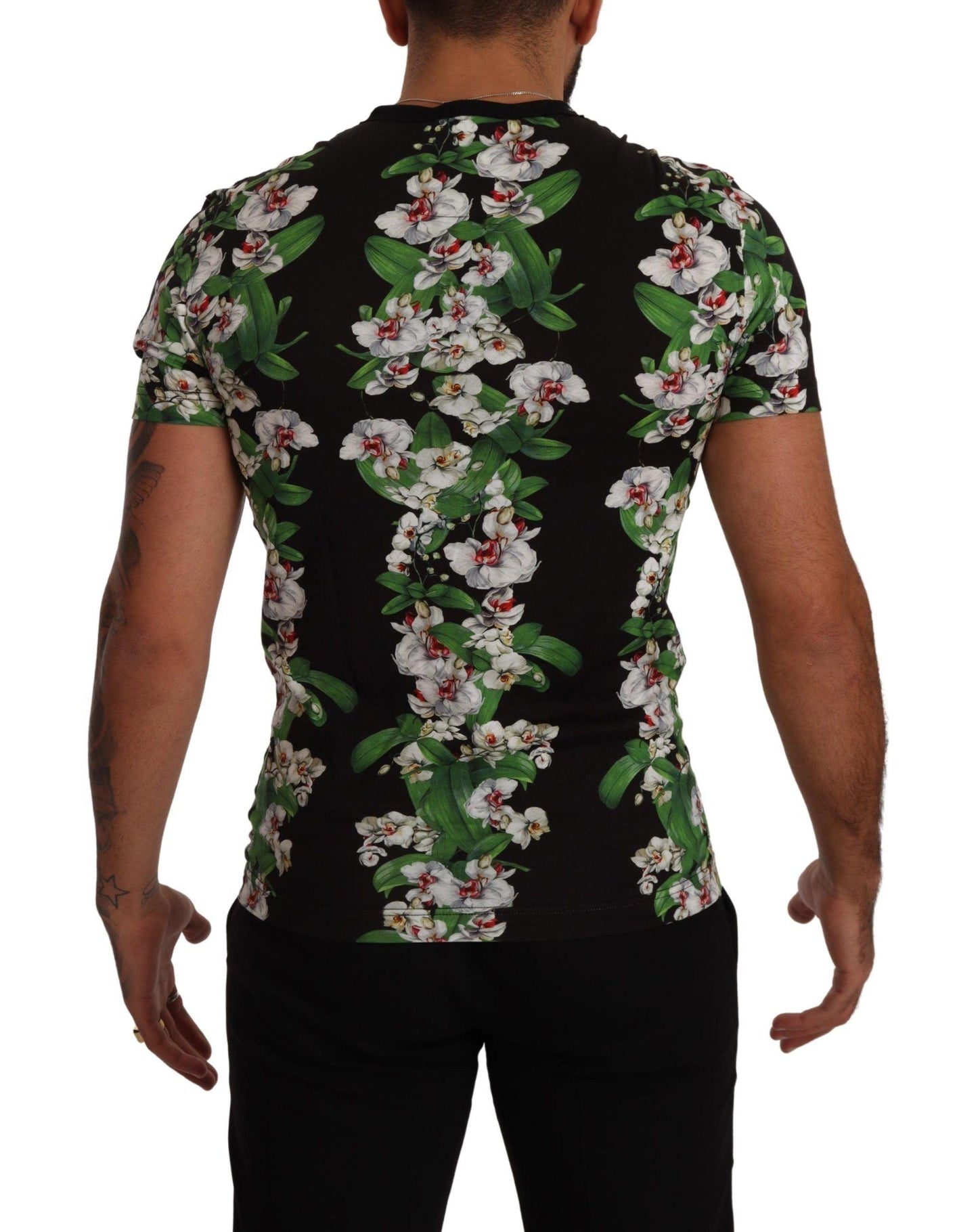 Dolce & Gabbana Elegant Floral Crewneck Tee for Men - Arichezz.store