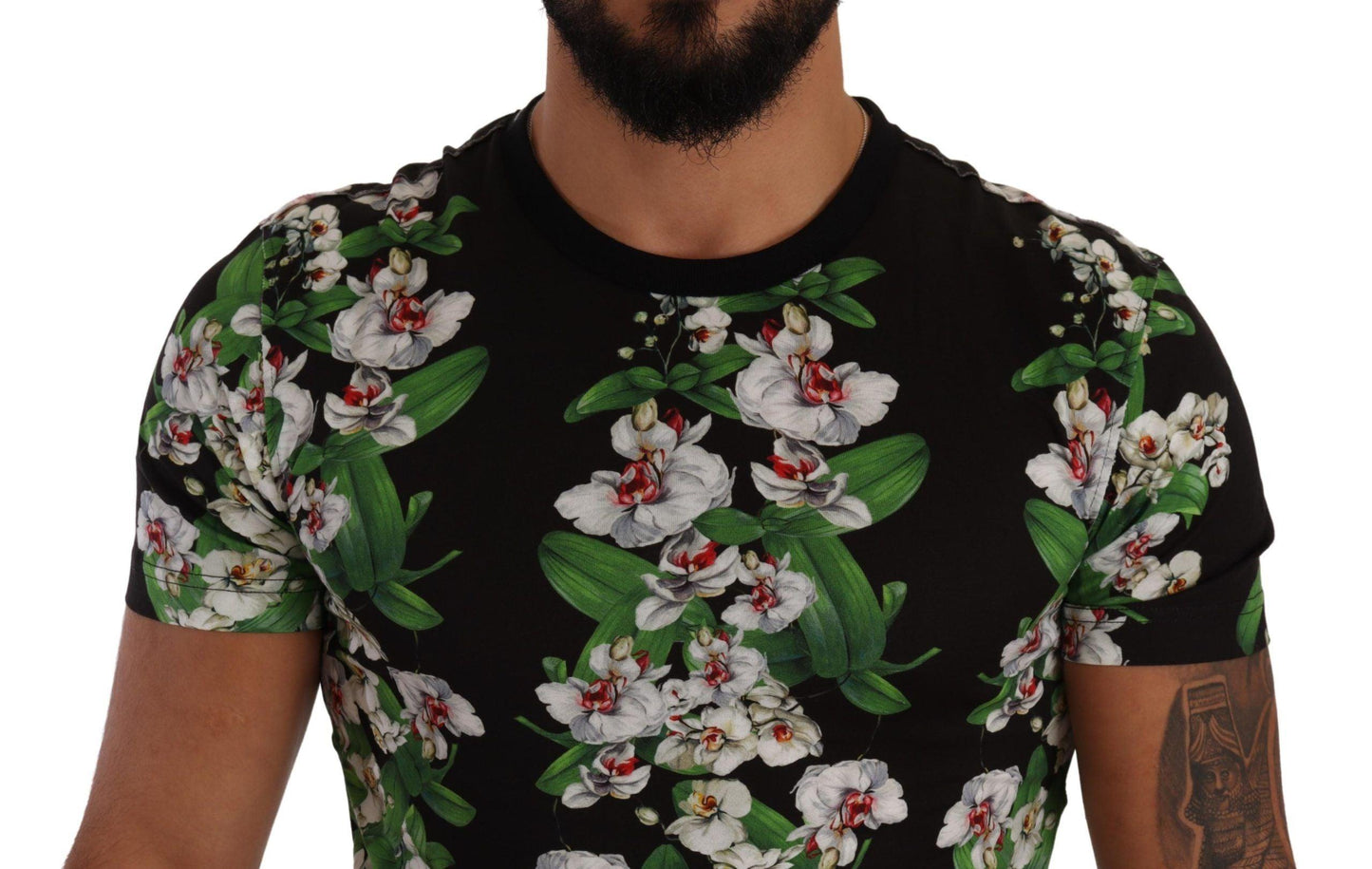 Dolce & Gabbana Elegant Floral Crewneck Tee for Men - Arichezz.store