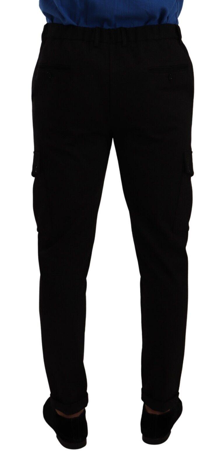 Dolce & Gabbana Elegant Black Slim Fit Cargo Pants - Arichezz.store