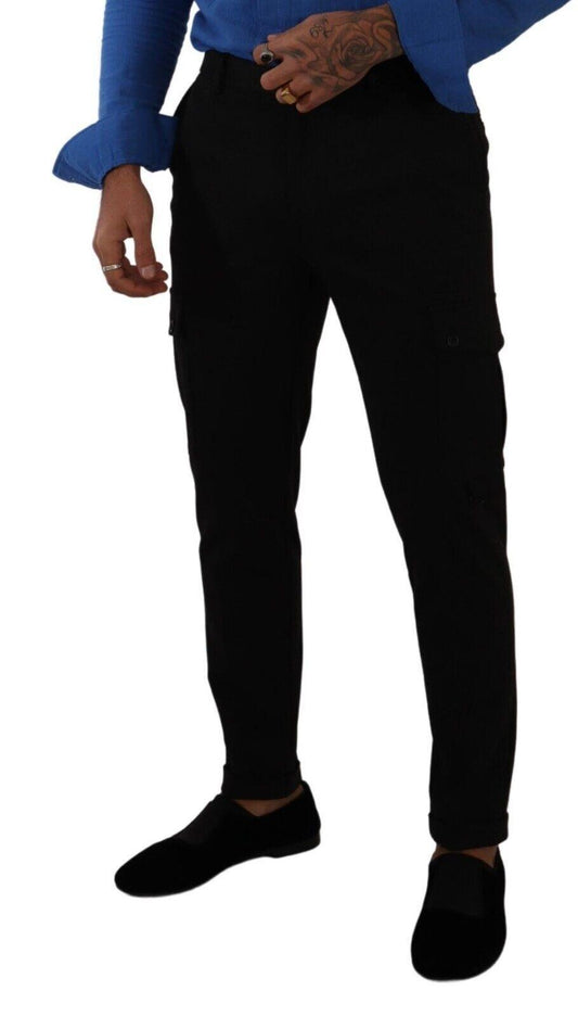 Dolce & Gabbana Elegant Black Slim Fit Cargo Pants - Arichezz.store