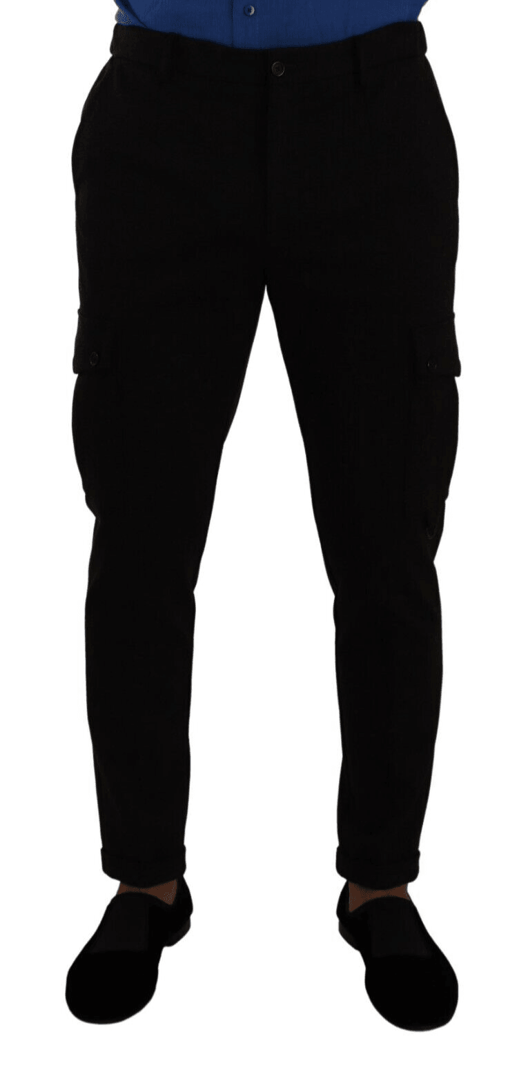 Dolce & Gabbana Elegant Black Slim Fit Cargo Pants - Arichezz.store