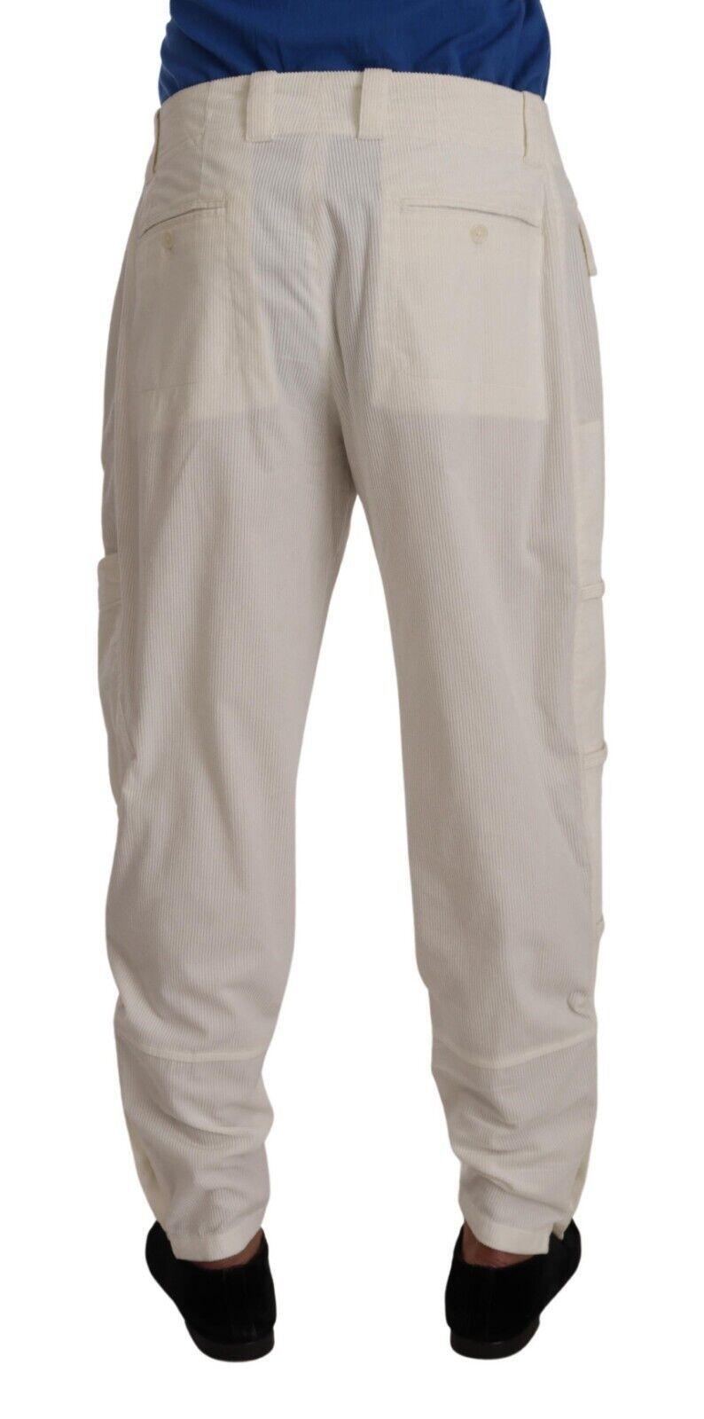 Dolce & Gabbana Elegant Off White Cargo Pants - Regular Fit - Arichezz.store