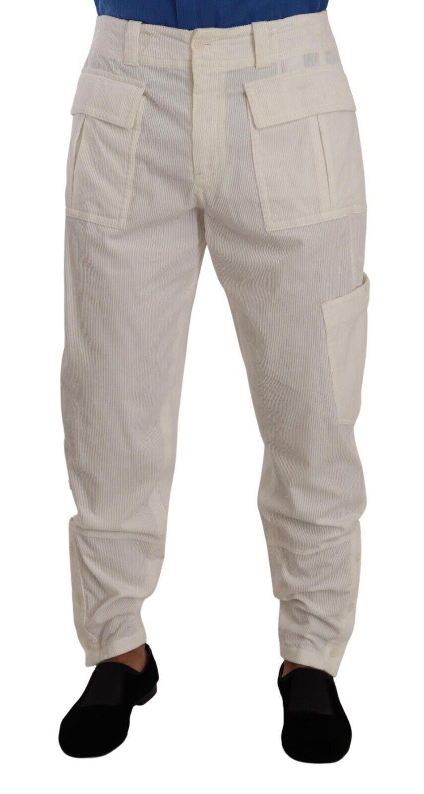 Dolce & Gabbana Elegant Off White Cargo Pants - Regular Fit - Arichezz.store