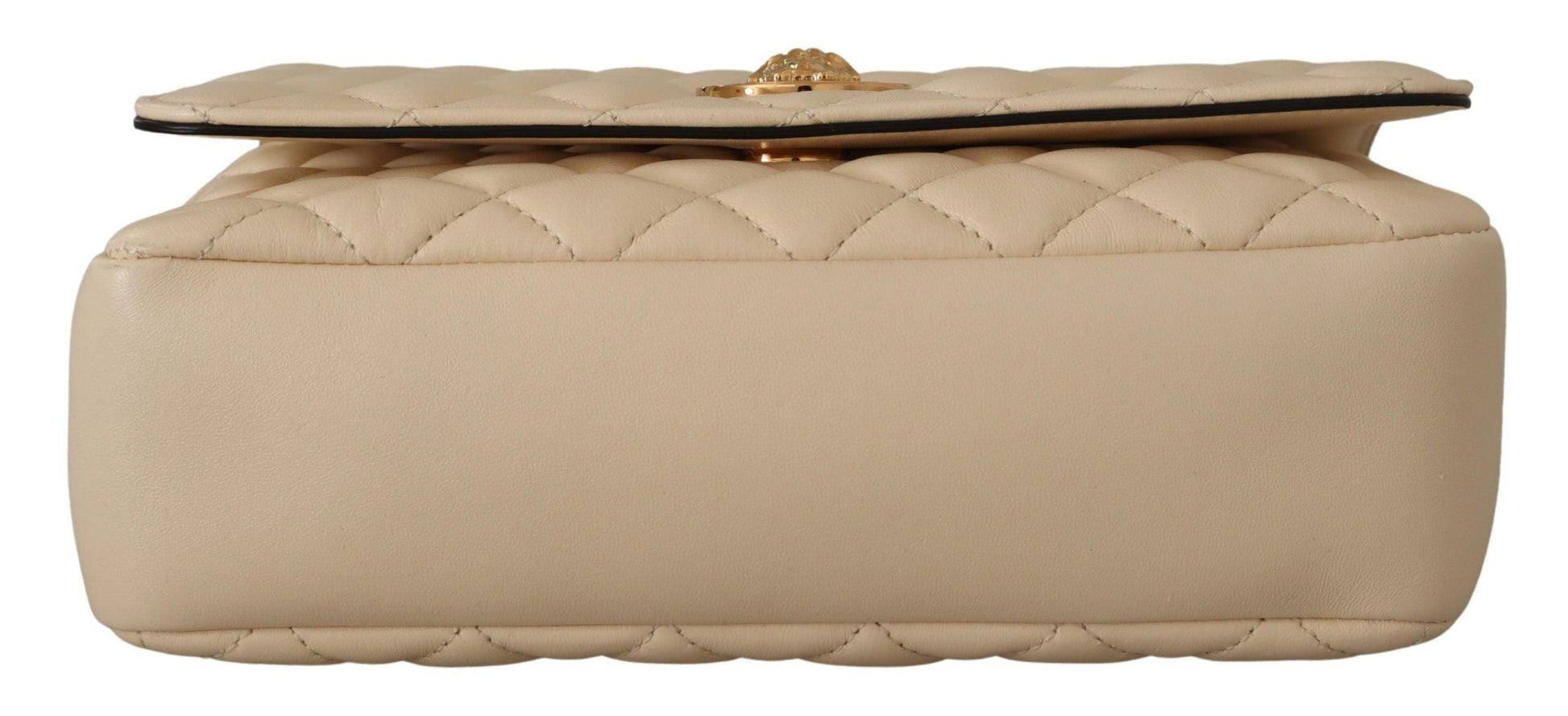 Versace Elegant White Nappa Leather Shoulder Bag - Arichezz.store