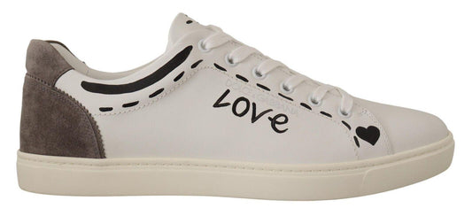 Dolce & Gabbana Elegant White Leather Casual Sneakers - Arichezz.store