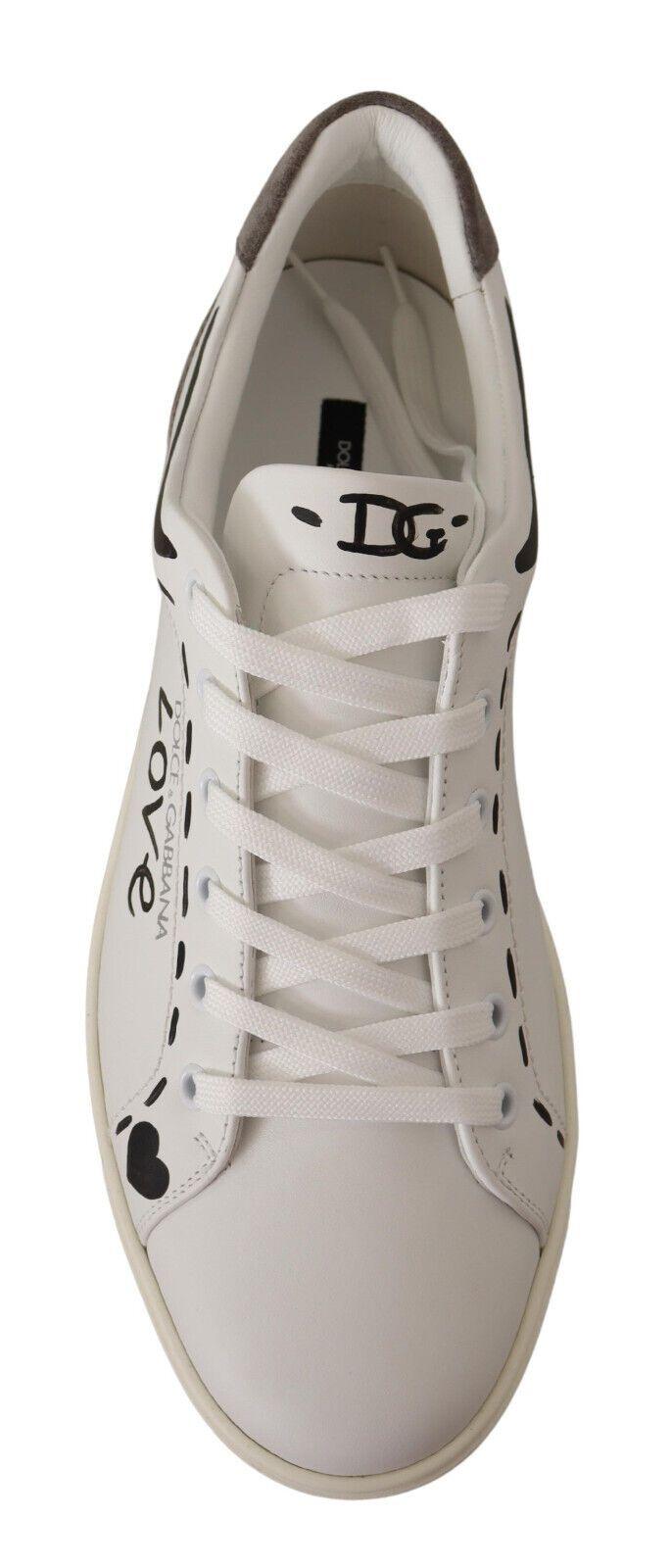 Dolce & Gabbana Elegant White Leather Casual Sneakers - Arichezz.store