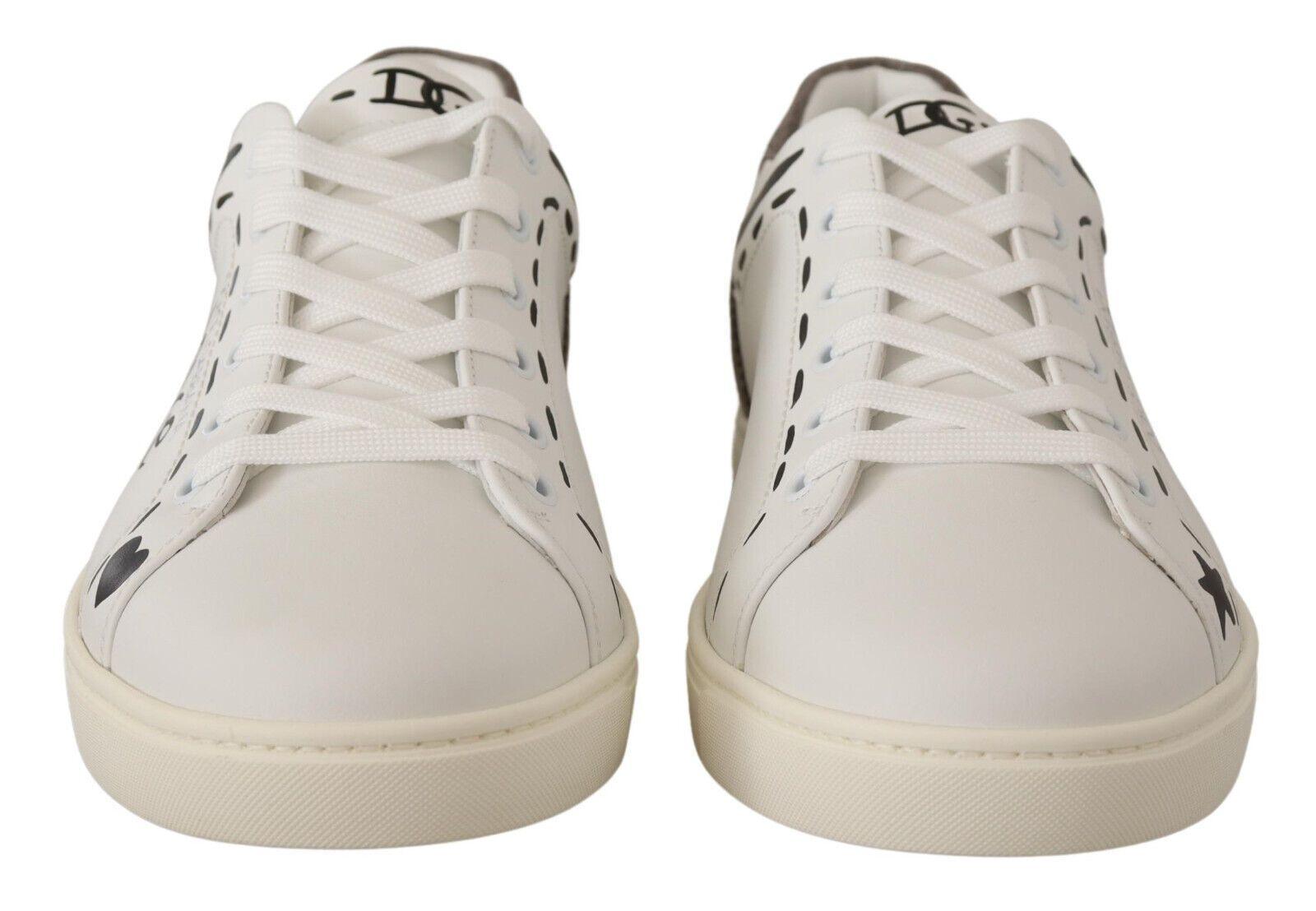 Dolce & Gabbana Elegant White Leather Casual Sneakers - Arichezz.store