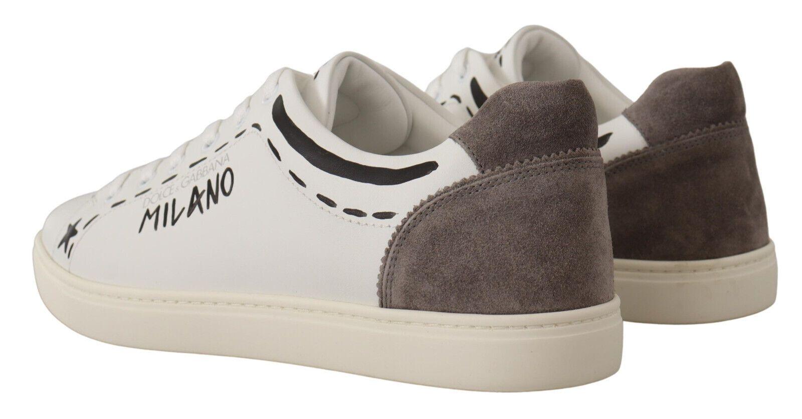 Dolce & Gabbana Elegant White Leather Casual Sneakers - Arichezz.store