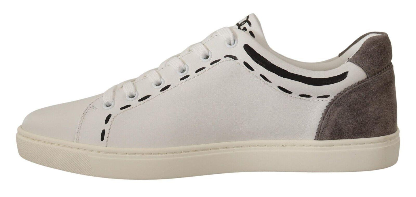 Dolce & Gabbana Elegant White Leather Casual Sneakers - Arichezz.store