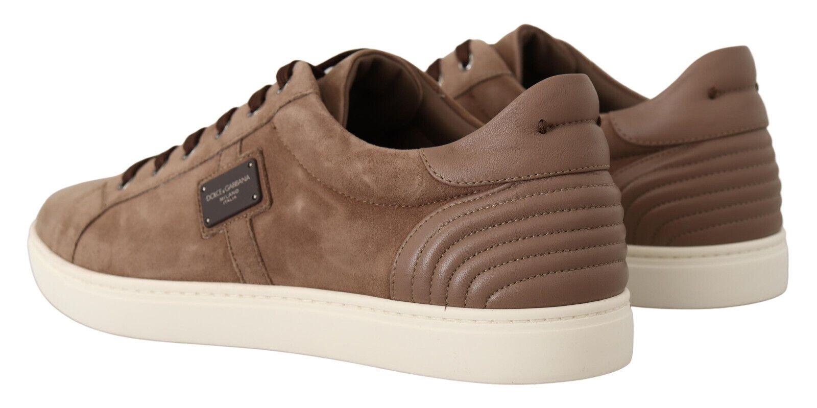 Dolce & Gabbana Elegant Brown Leather Sneakers for Men - Arichezz.store