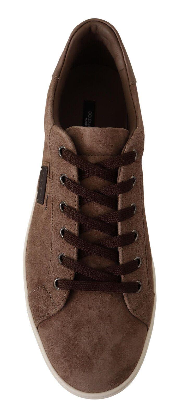 Dolce & Gabbana Elegant Brown Leather Sneakers for Men - Arichezz.store