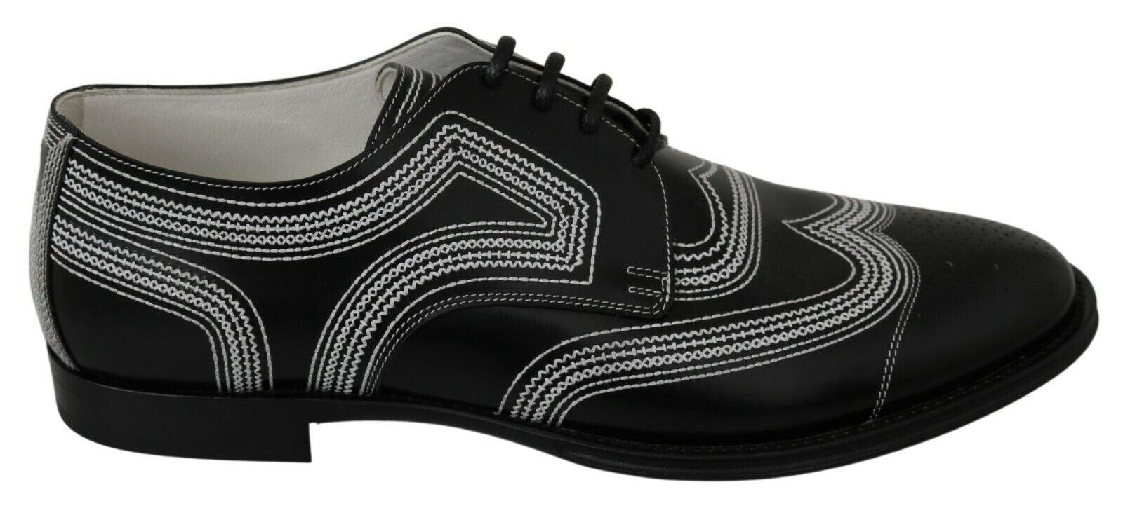 Dolce & Gabbana Elegant Black and White Derby Shoes - Arichezz.store