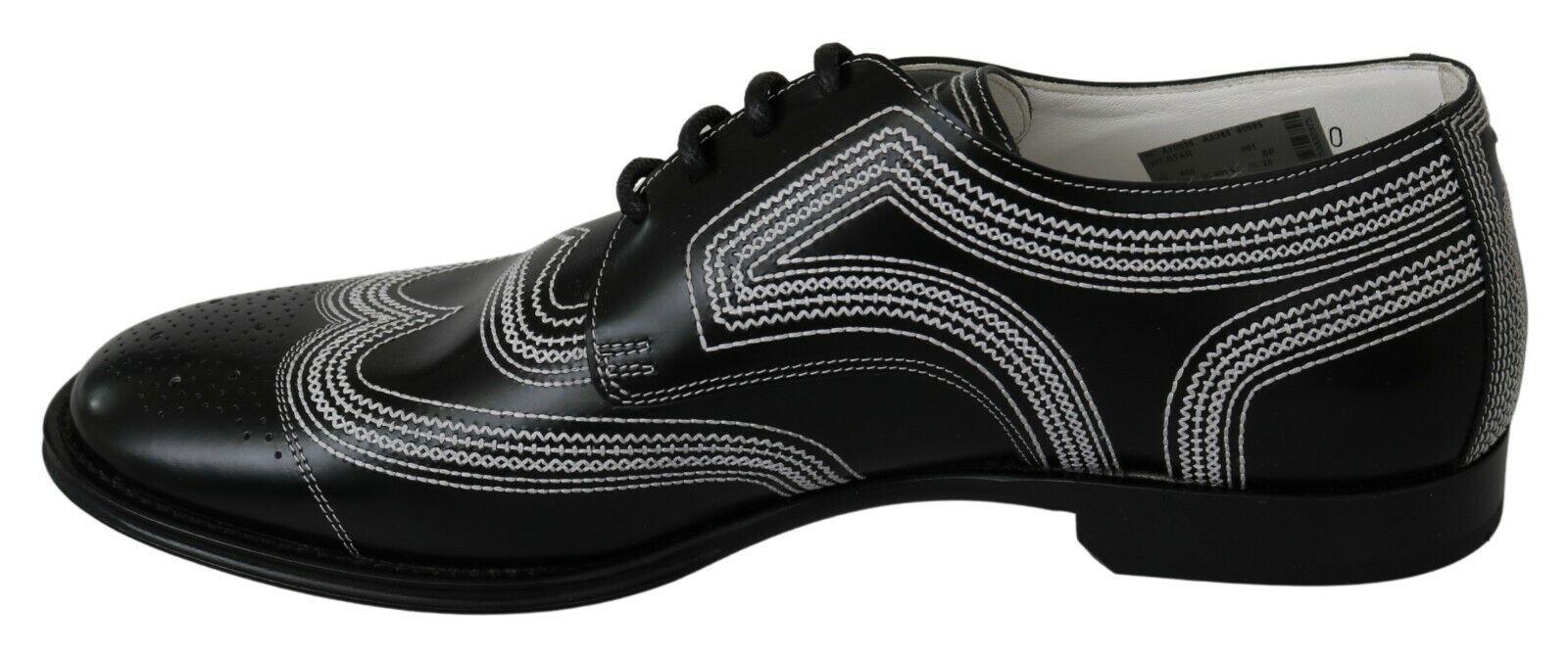 Dolce & Gabbana Elegant Black and White Derby Shoes - Arichezz.store