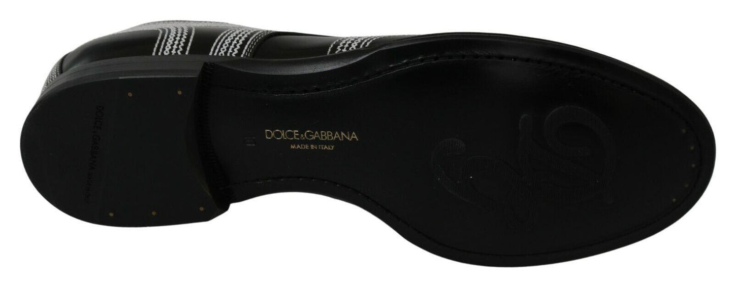 Dolce & Gabbana Elegant Black and White Derby Shoes - Arichezz.store