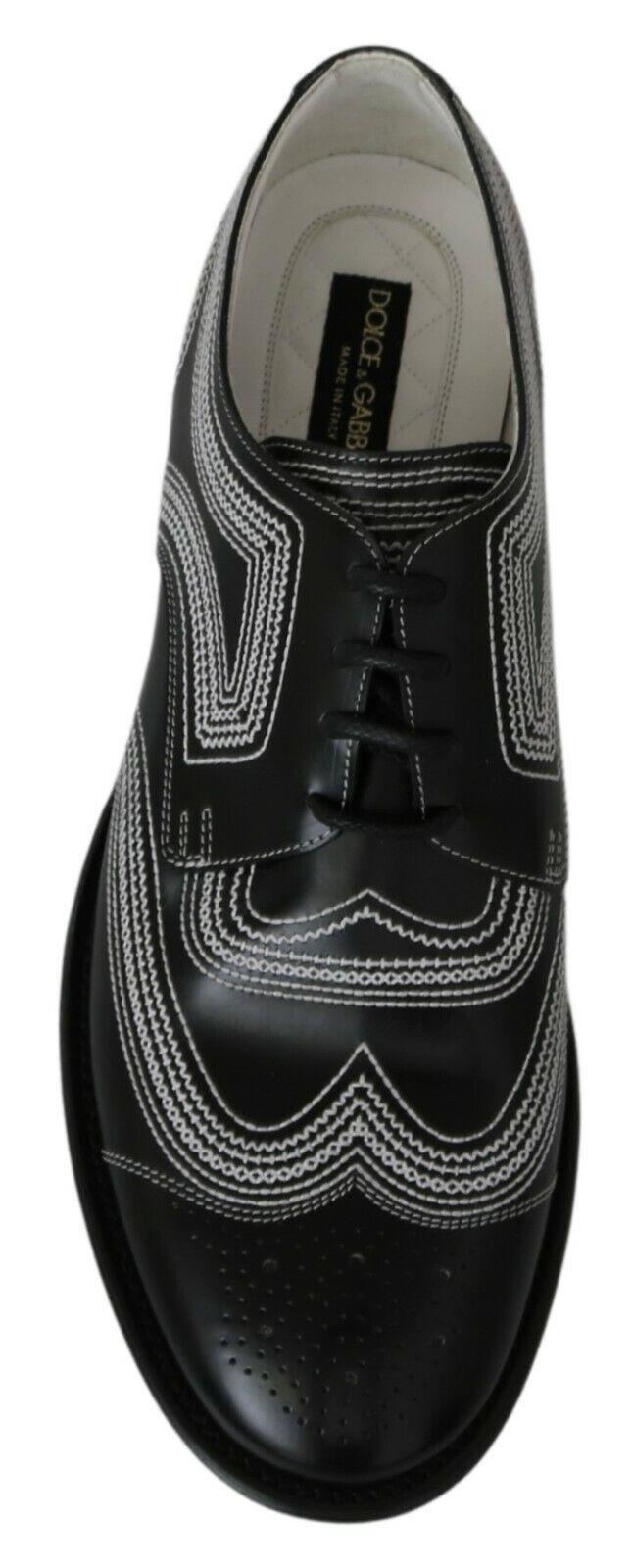 Dolce & Gabbana Elegant Black and White Derby Shoes - Arichezz.store