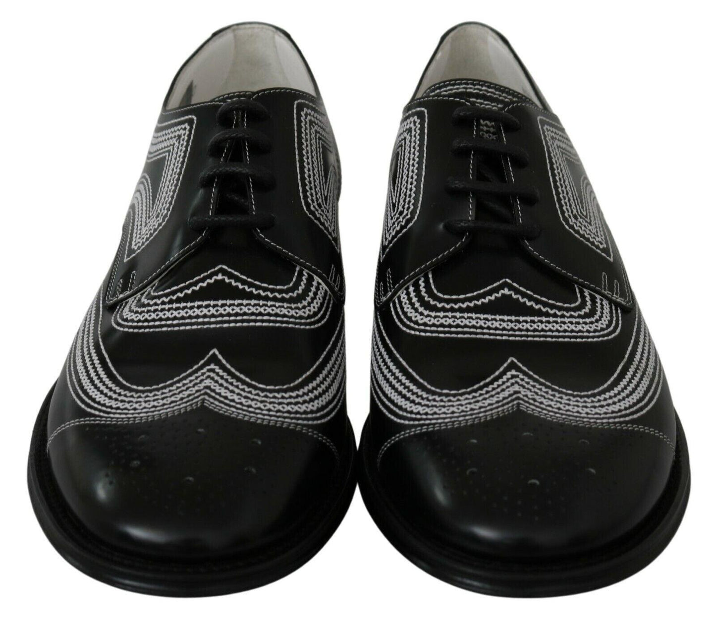 Dolce & Gabbana Elegant Black and White Derby Shoes - Arichezz.store