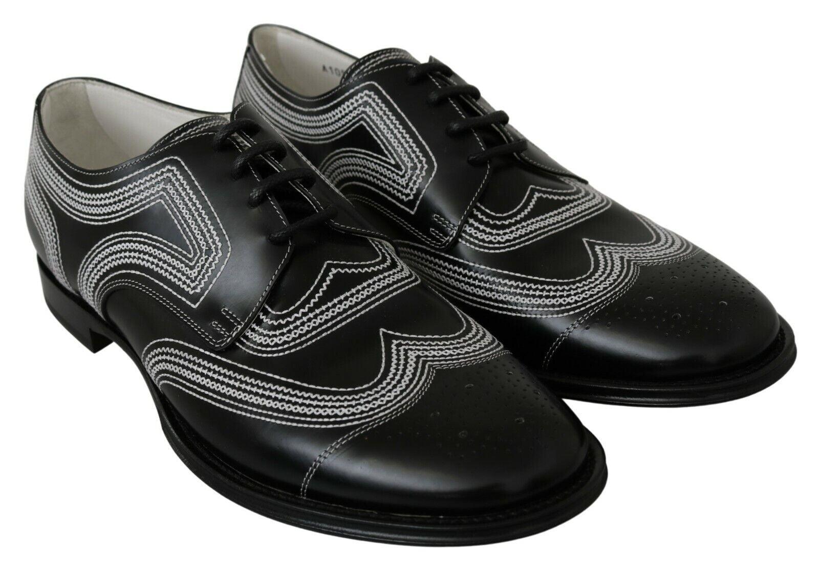 Dolce & Gabbana Elegant Black and White Derby Shoes - Arichezz.store