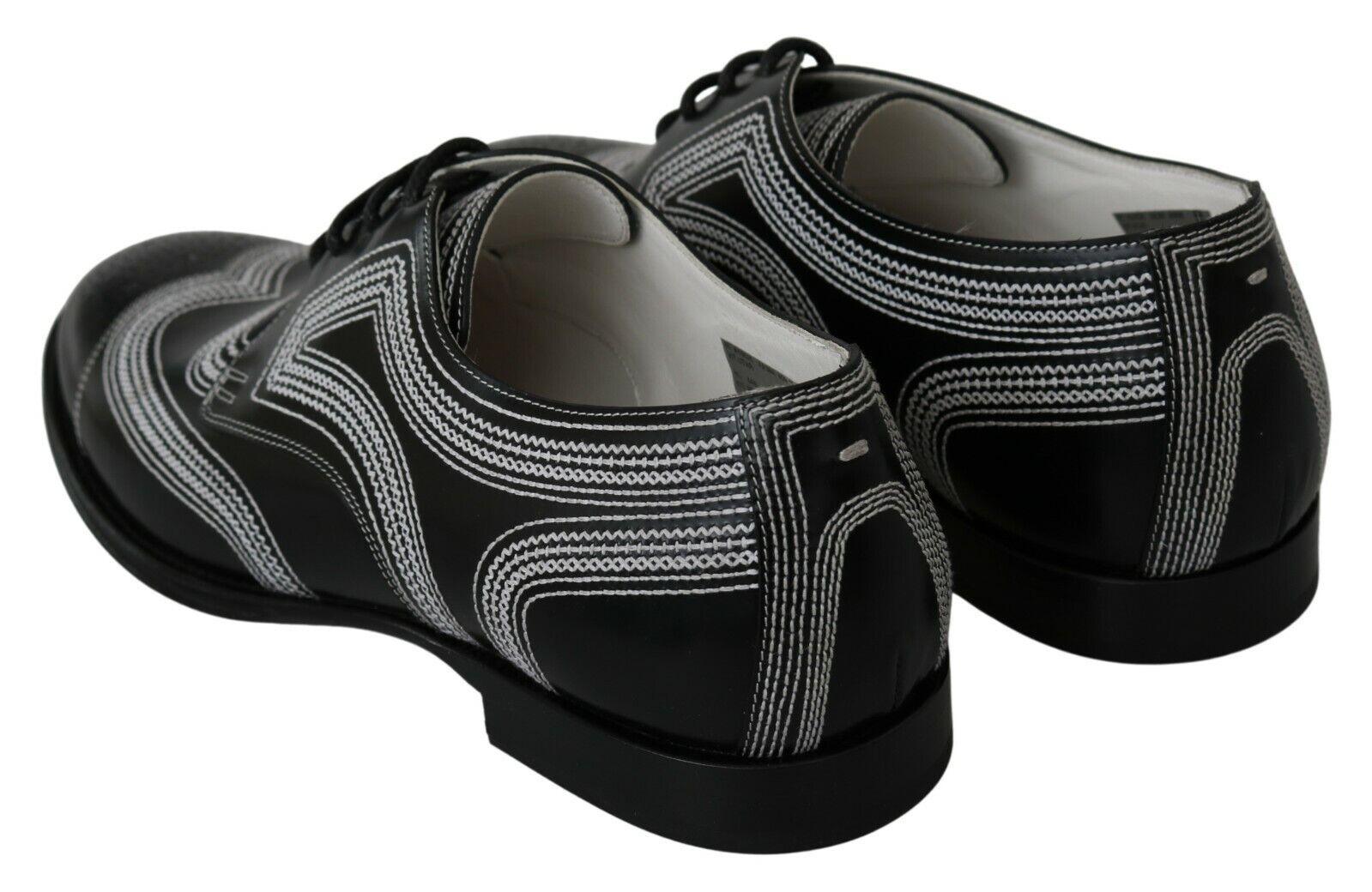 Dolce & Gabbana Elegant Black and White Derby Shoes - Arichezz.store