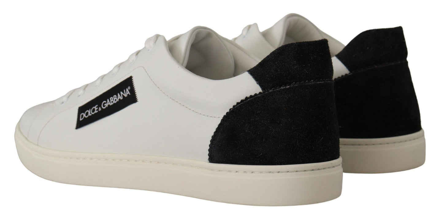 Dolce & Gabbana Elegant White Leather Low Top Sneakers - Arichezz.store