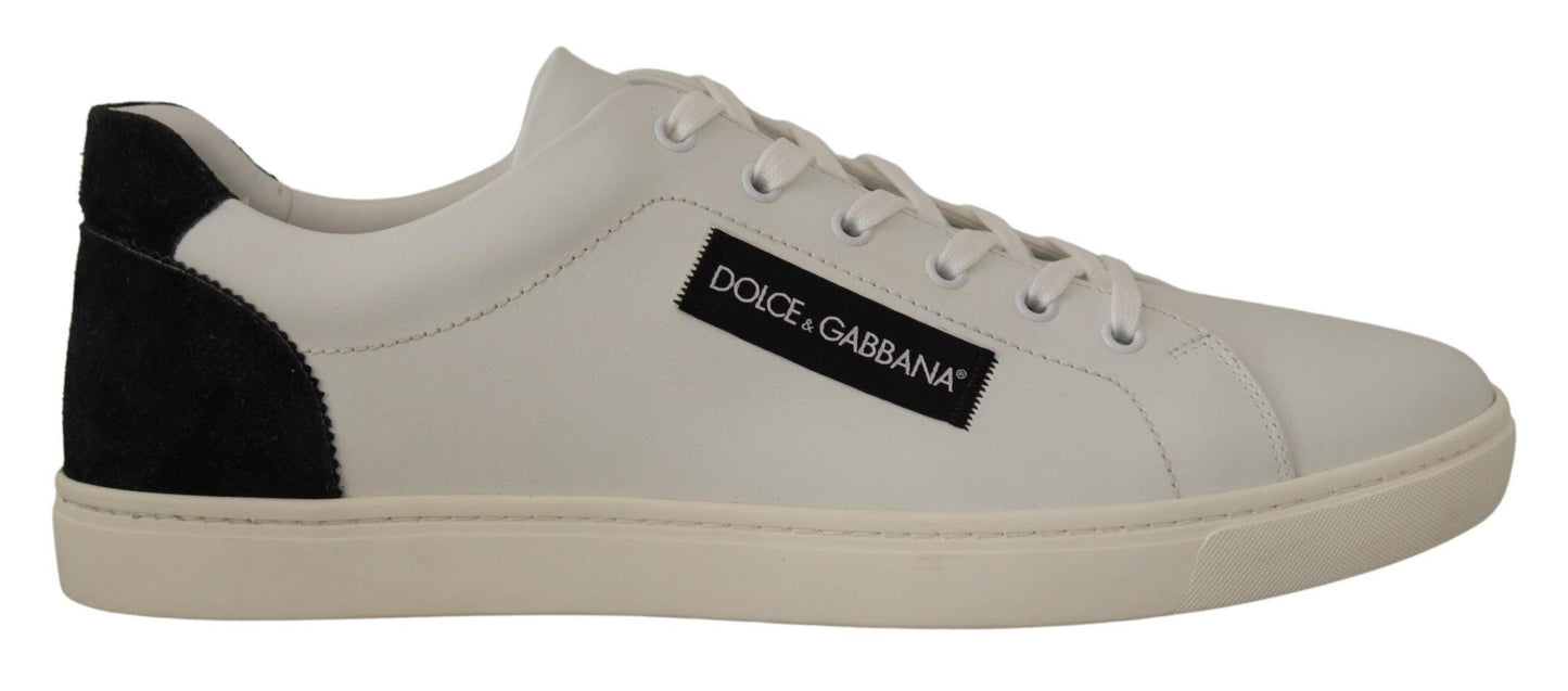 Dolce & Gabbana Elegant White Leather Low Top Sneakers - Arichezz.store