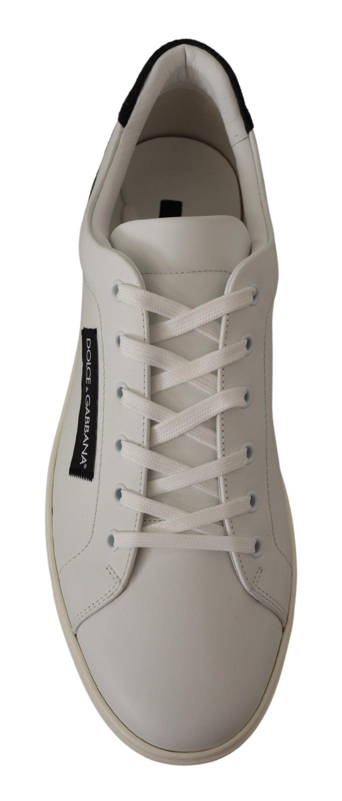 Dolce & Gabbana Elegant White Leather Low Top Sneakers - Arichezz.store