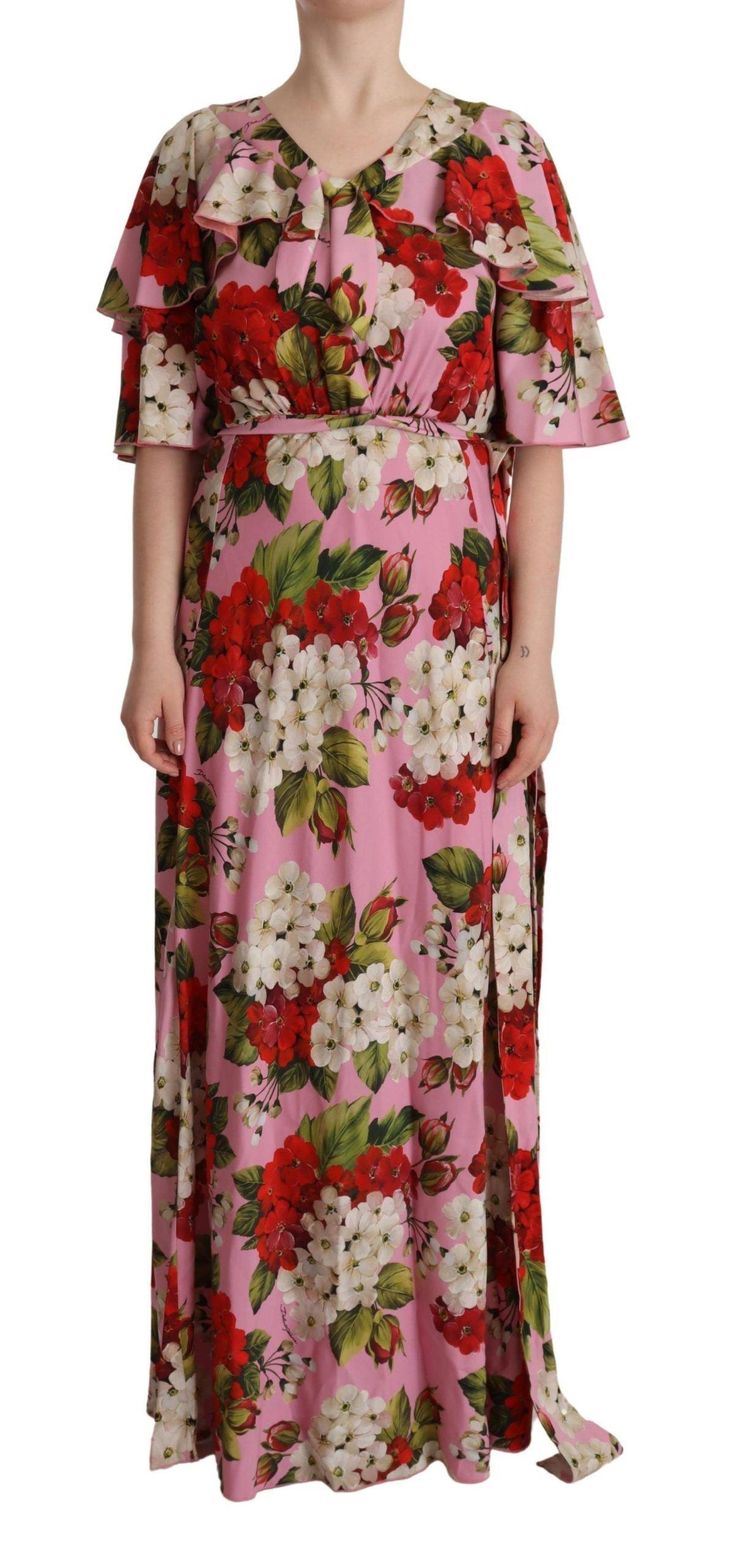 Dolce & Gabbana Enchanting Floral Silk Maxi Dress - Arichezz.store